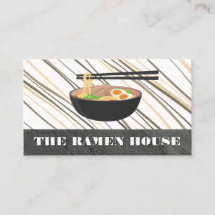 Carte De Visite Ramen Noodles Bowl et Chopsticks