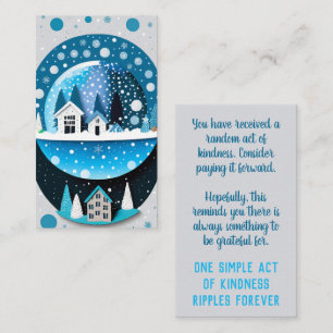 Carte De Visite Random Act of Kindness Paie-le vers l'avant Neige 