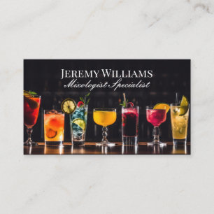 Carte De Visite Rangée de cocktails au Bar