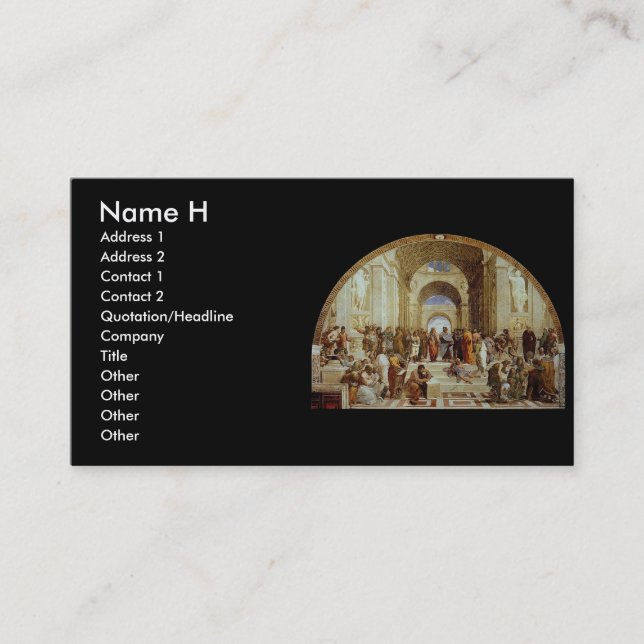 Carte De Visite Raphael "l'école d'Athènes" (circa 1511) (Devant)