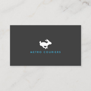 Carte de visite rapide du logo de lapin (gris)