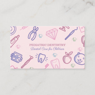 Carte De Visite Rappel de contrôle dentaire pour enfants Rose Viol