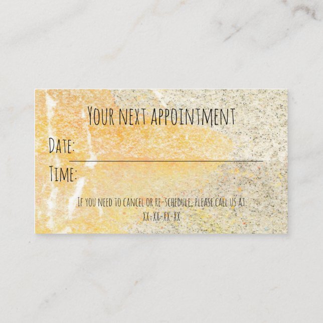 Carte De Visite Rappel de nomination (Dos)