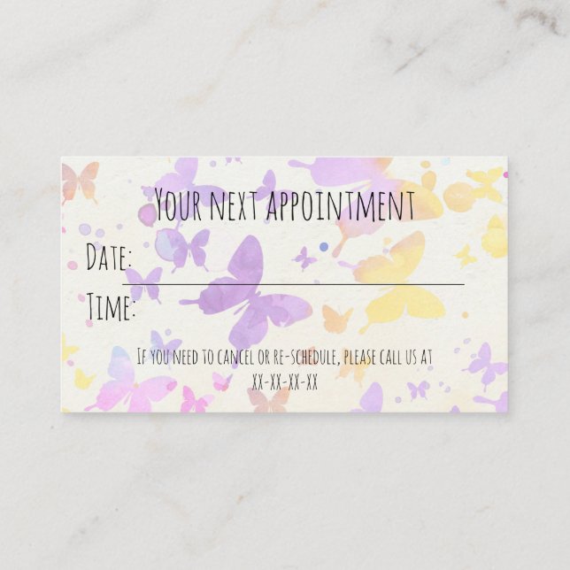 Carte De Visite Rappel de nomination (Dos)