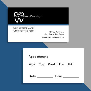 Carte De Visite Rappel de nomination d'un dentiste moderne