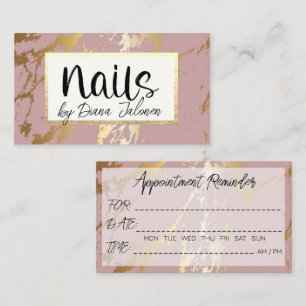 Carte De Visite Rappel de rendez-vous 100 clous Rose Marble