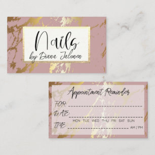 Carte De Visite Rappel de rendez-vous 100 clous Rose Marble