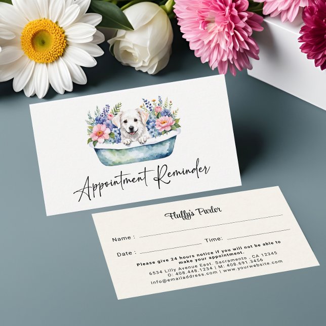 Carte De Visite Rappel de rendez-vous Aquarelle du chien (Créateur téléchargé)