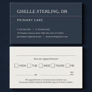 Carte De Visite Rappel de rendez-vous au cabinet de médecin de pre