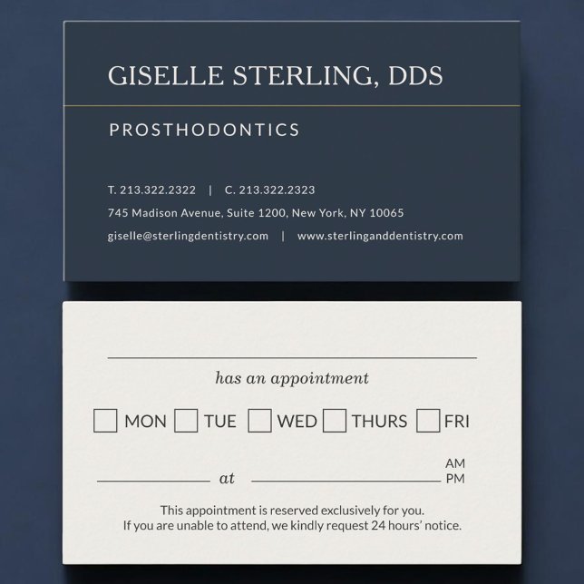 Carte De Visite Rappel de rendez-vous au cabinet de prothèses dent (Créateur téléchargé)