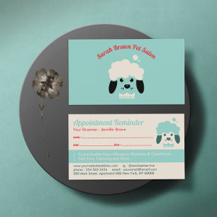 Carte De Visite Rappel de rendez-vous au salon de spa pour animaux