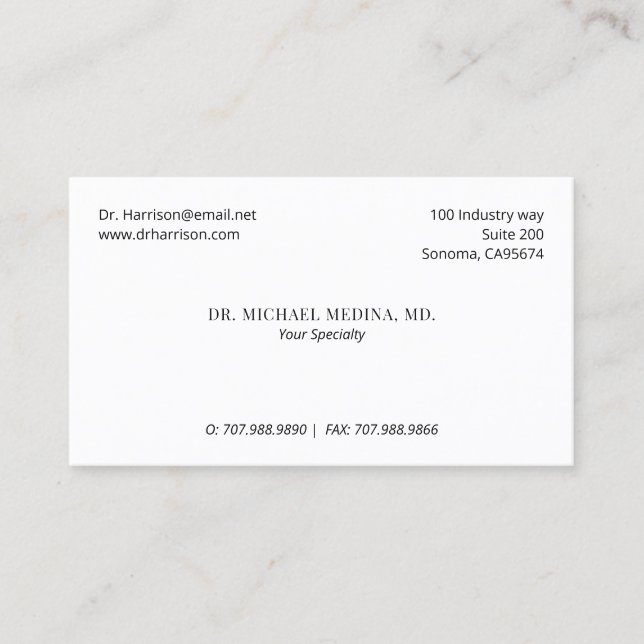Carte De Visite Rappel de rendez-vous avec un médecin et  (Devant)