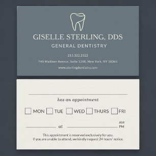 Carte De Visite Rappel de rendez-vous chez le dentiste