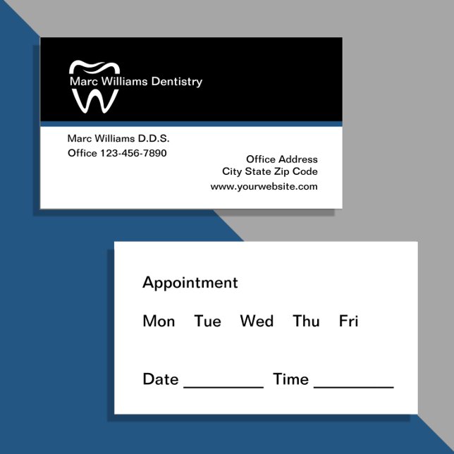 Carte De Visite Rappel de rendez-vous chez le dentiste moderne (Créateur téléchargé)