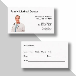Carte De Visite Rappel de rendez-vous chez le médecin