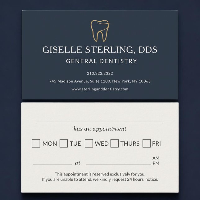 Carte De Visite Rappel de rendez-vous de dentisterie dentaire (Créateur téléchargé)