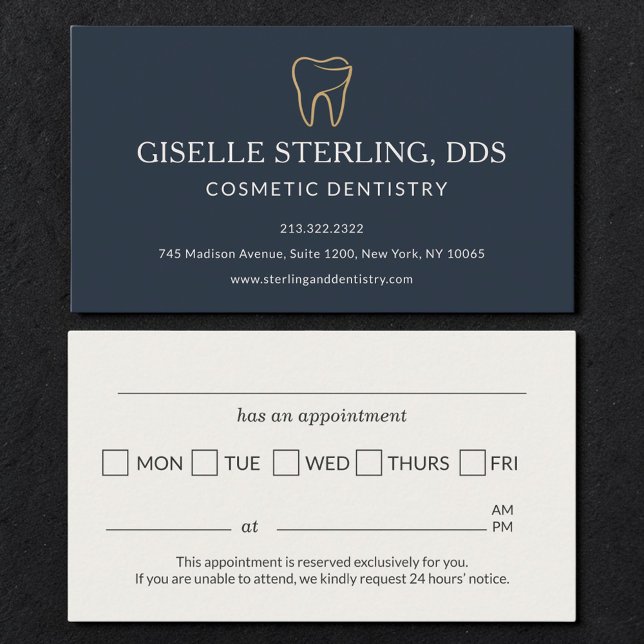 Carte De Visite Rappel de rendez-vous de dentisterie esthétique (Créateur téléchargé)