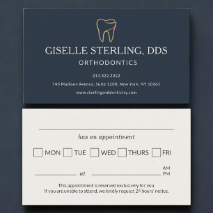 Carte De Visite Rappel de rendez-vous de dentisterie orthodontique