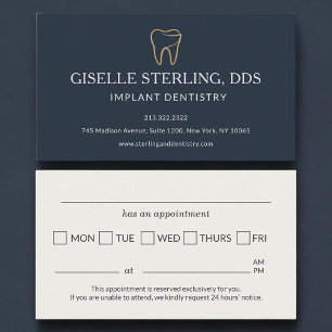 Carte De Visite Rappel de rendez-vous pour implant dentaire