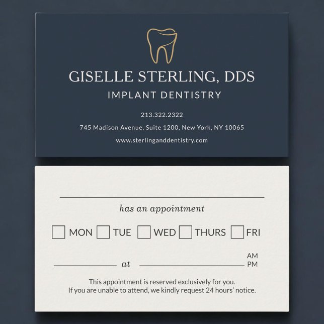 Carte De Visite Rappel de rendez-vous pour implant dentaire (Créateur téléchargé)