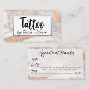 Carte De Visite Rappel de rendez-vous pour un artiste de tatouage 