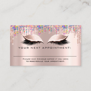 Carte De Visite Rappel de rendez-vous Rose Parties scintillant Uni