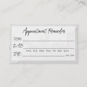 Carte De Visite Rappel de rendez-vous Texture couleur blanche Abst