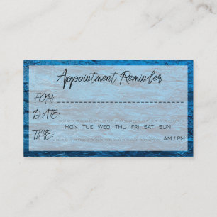 Carte De Visite Rappel de rendez-vous Vagues d'eau abstraites bleu