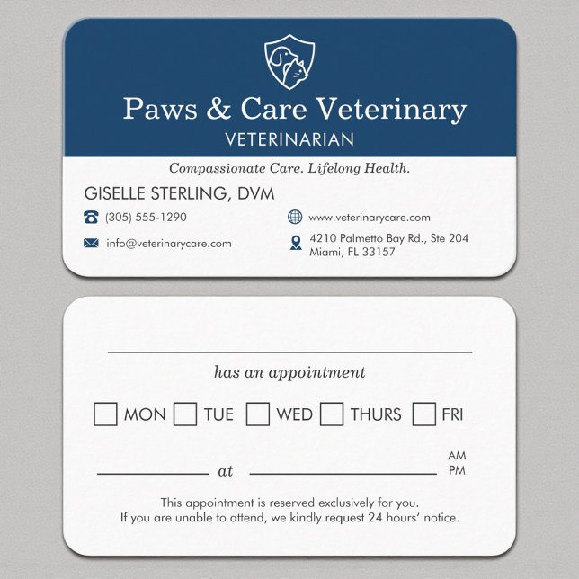 Carte De Visite Rappel de visite de l'animal de compagnie au cabin (Créateur téléchargé)