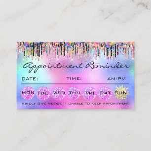 Carte De Visite Rappel holographique des coups de maquillage