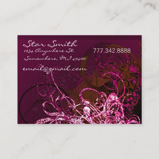 Carte De Visite Rasberry tourbillonnant Laced (Devant)