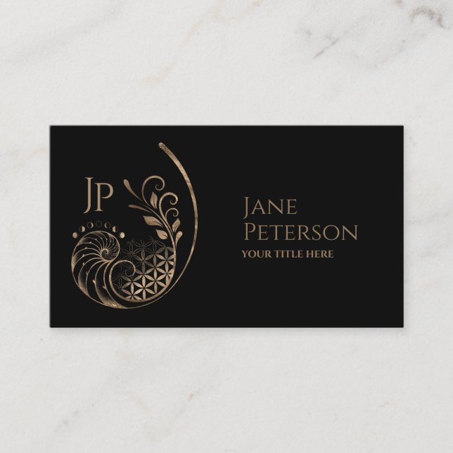 Carte De Visite Ratio d'or - Fleur de vie - Géométrie sacrée (Devant)