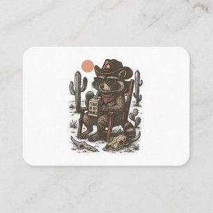 Carte De Visite Raton laveur cow-boy drôle western