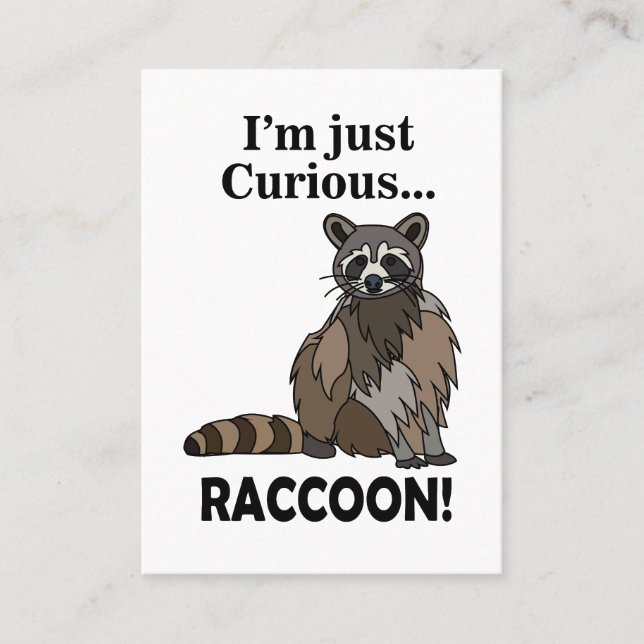 Carte De Visite Raton laveur curieux drôle (Devant)