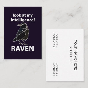Carte De Visite Raven Regarde Mon Corbeau D'Intelligence