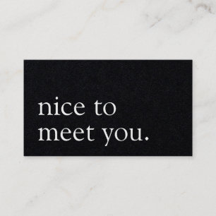 Carte De Visite Ravi minimaliste de vous rencontrer Salutation Kra