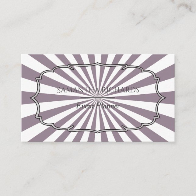 Carte De Visite Rayon de soleil violet moderne rayé (Devant)