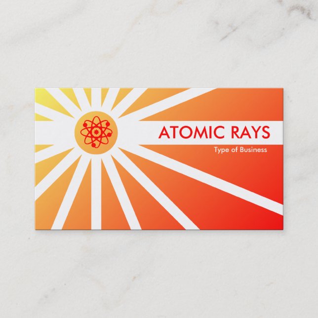 Carte De Visite Rayons atomiques - Rouge et Jaune ombragé (Devant)