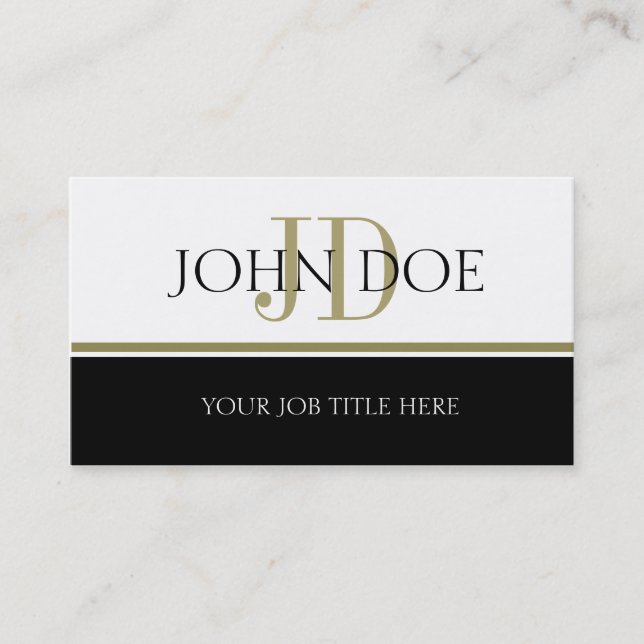 Carte De Visite Rayure d'or de YourJobTitle (Devant)