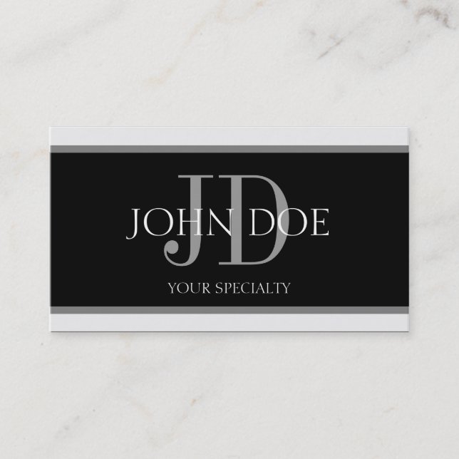 Carte De Visite Rayure horizontale B/B de médecin (Devant)