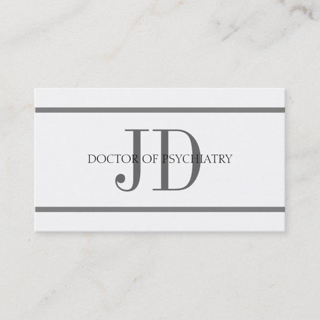Carte De Visite Rayure W/W de Horiz de psychiatre (Devant)