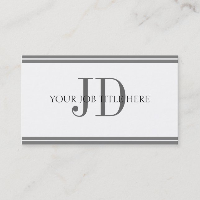 Carte De Visite Rayures blanches/grises de YourJobTitle (Devant)
