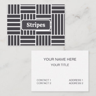 Carte De Visite Rayures blanches horizontales verticales grises