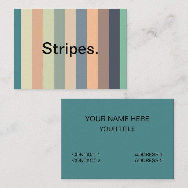 Carte De Visite Rayures Colorées Tendances  (Devant / Derrière)