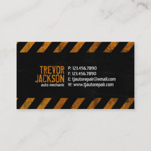 Carte De Visite Rayures de précaution - orange