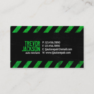 Carte De Visite Rayures de précaution - vert