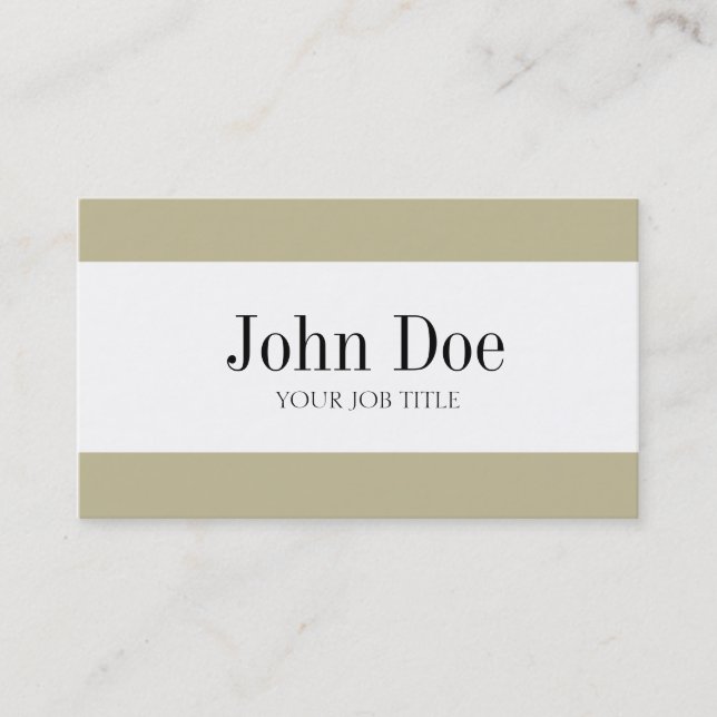 Carte De Visite Rayures de YourJobTitle Tan (Devant)