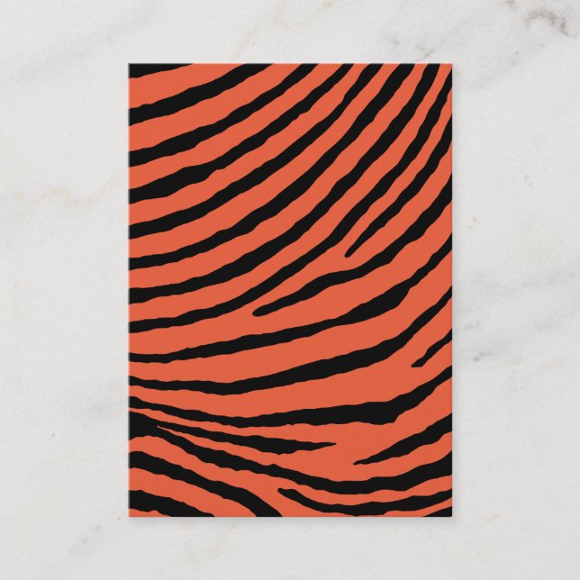 Carte De Visite RAYURES DE ZÈBRE : ORANGE et NOIR (Devant)