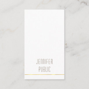 Carte De Visite Rayures dorées Design minimaliste moderne Unique P