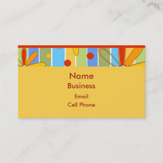 Carte De Visite Rayures florales audacieuses de KRW faites sur